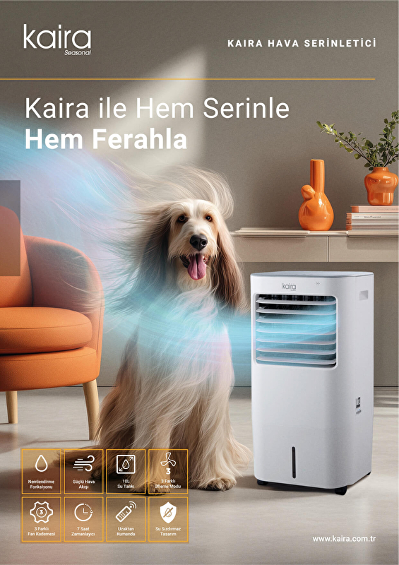 Kaira DACL10KB Uzaktan Kumandalı Portatif Sessiz Hava Serinletici 10 Lt DACL10AB
